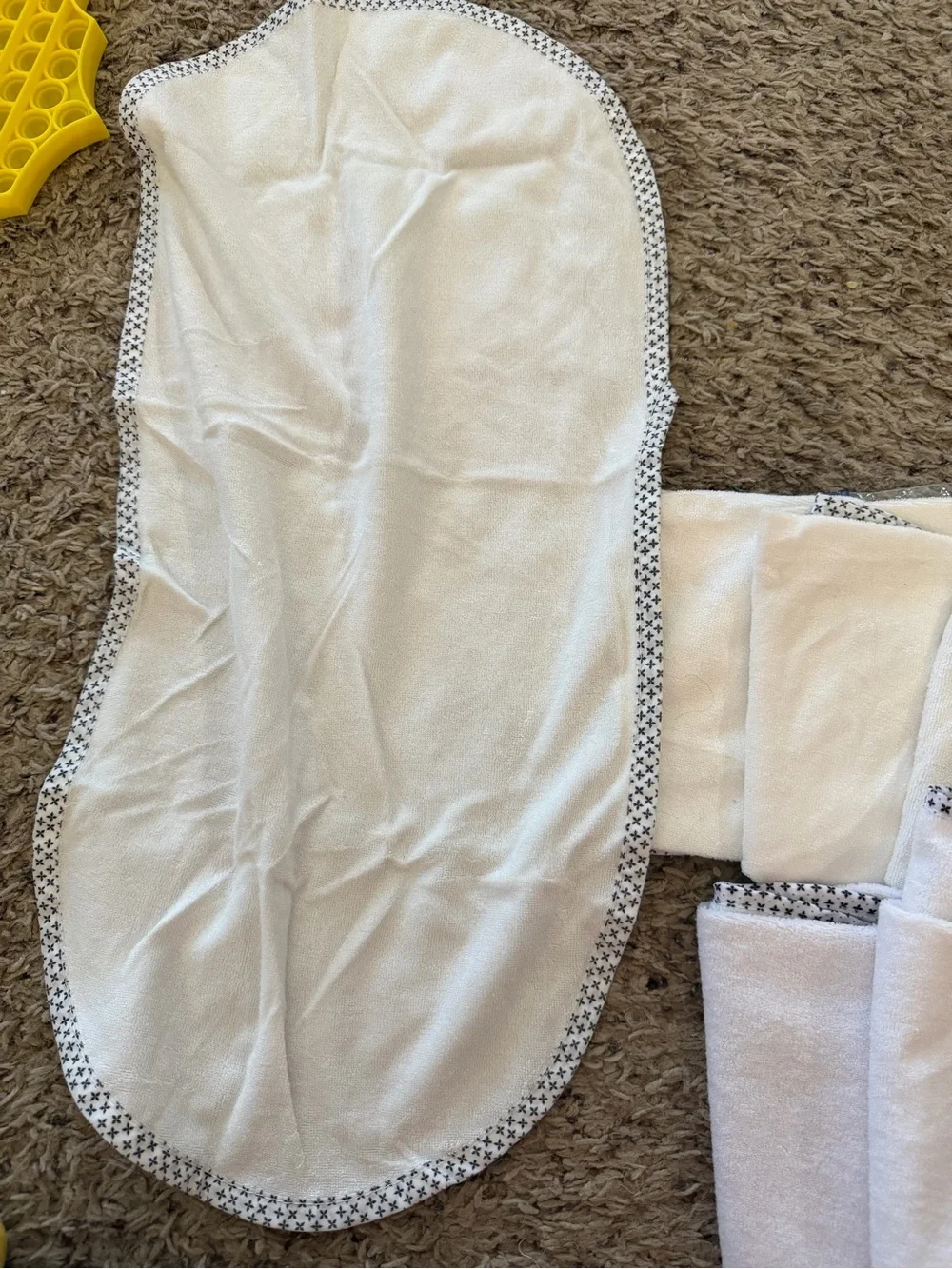 White Reusable Changing Pad Set with Contrast Trim